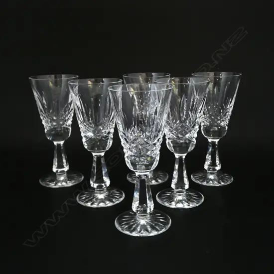 6 WATERFORD CUT CRYSTAL GLASSES H.135mm