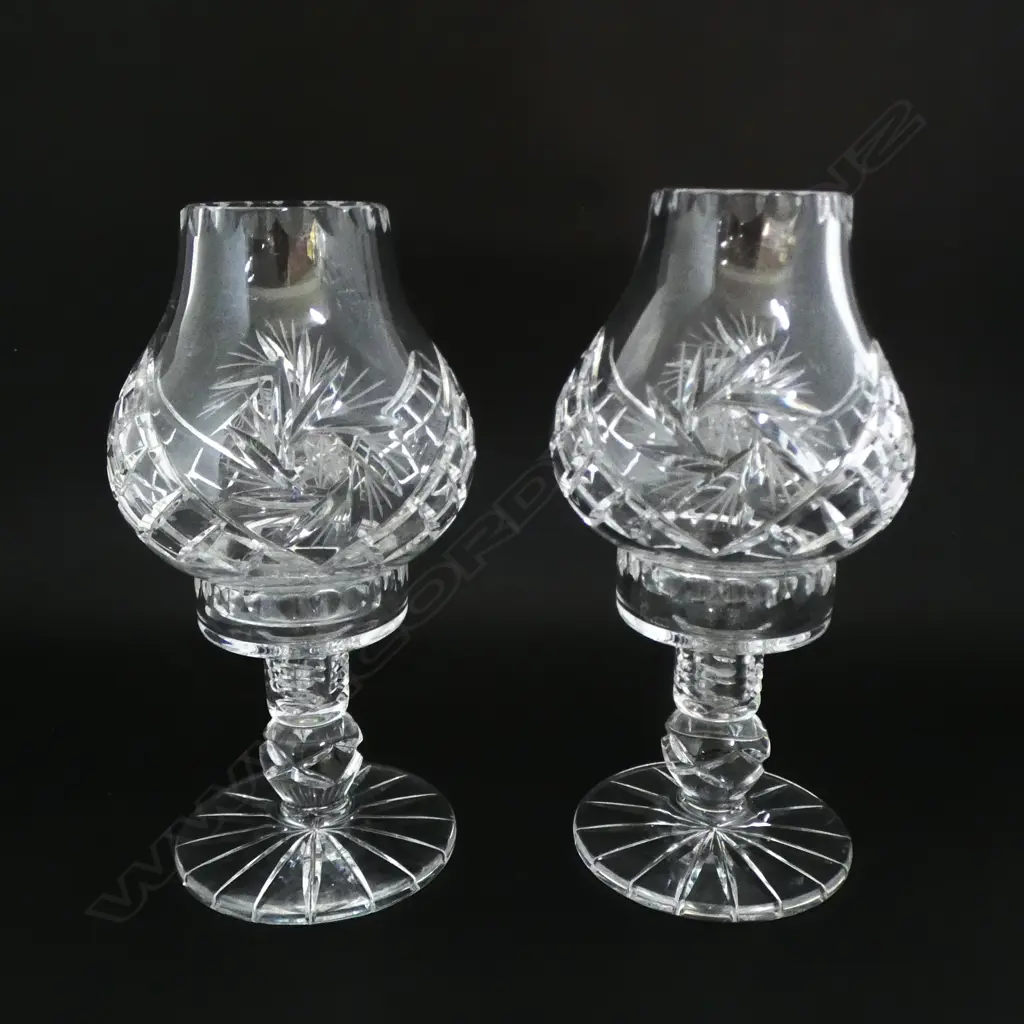 PR CRYSTAL CANDLESTICKS w. COVERS H.265mm Image 1++