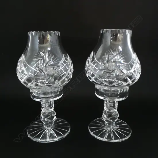 PR CRYSTAL CANDLESTICKS w. COVERS H.265mm
