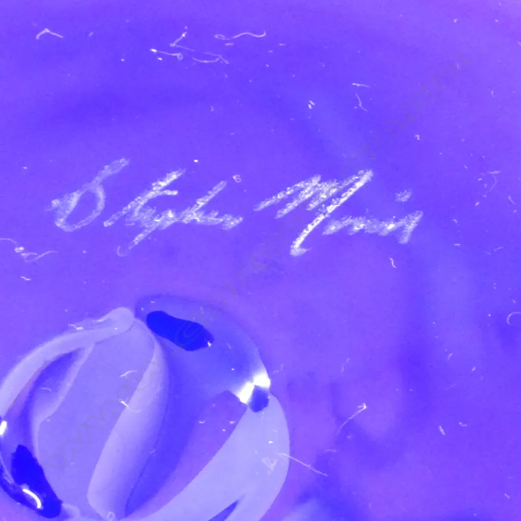 BRISTOL BLUE STUDIO GLASS BOWL SIGNED STEPHON MAIN DIA330MM Image 1++