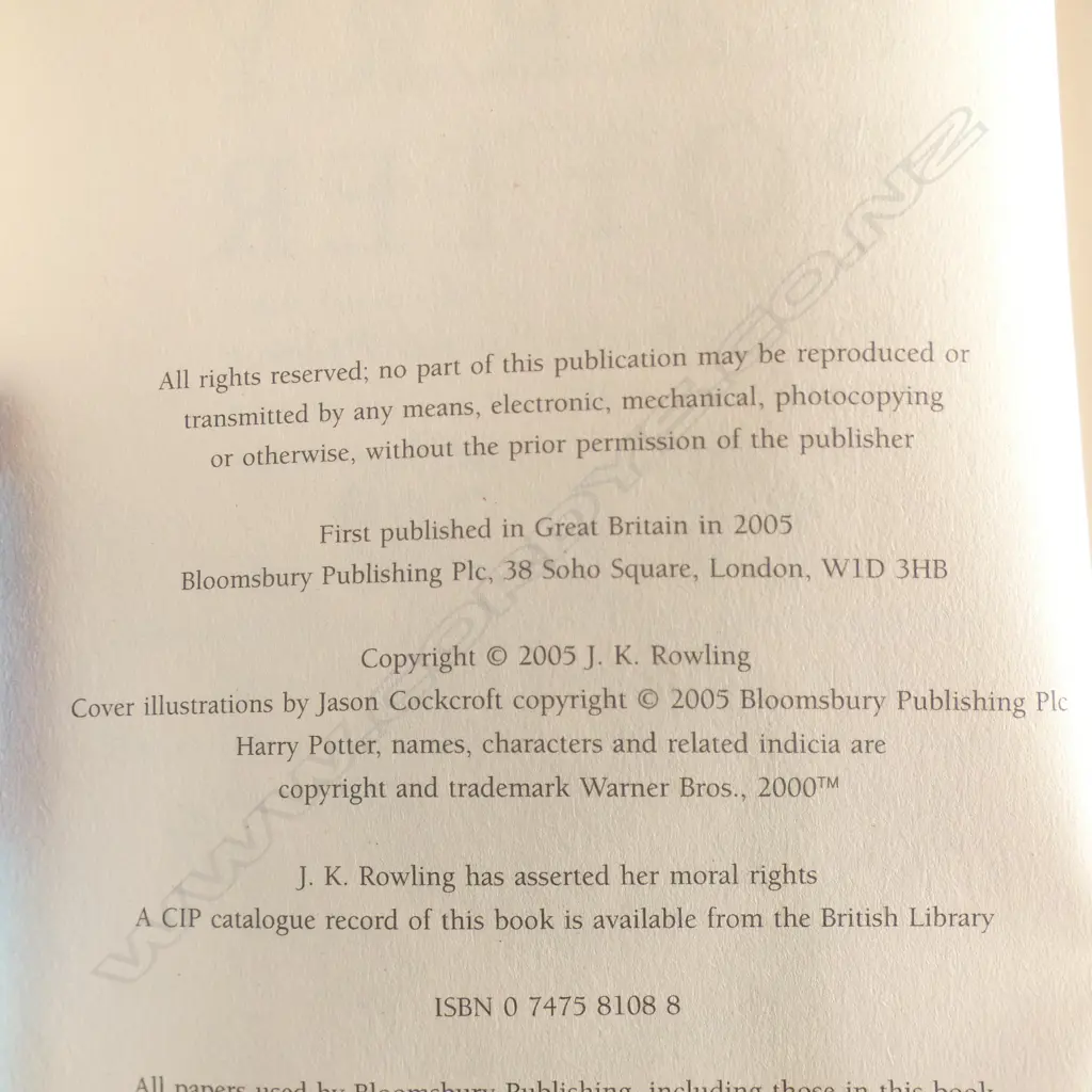 HARRY POTTER BOOK 'and the Half-Blood Prince' 2005 Bloomsbury Publishing 1st edition Image 1++