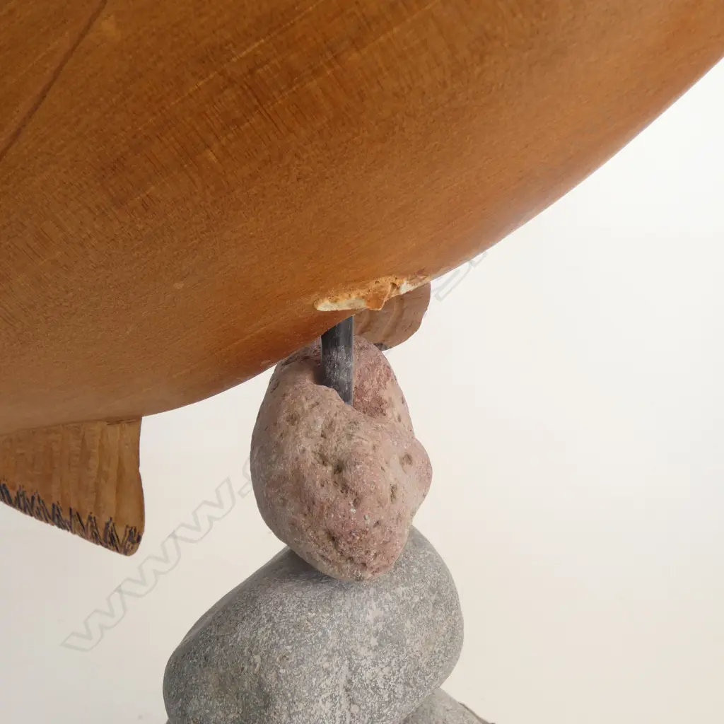 CARVED WOODEN TROUT H.420mm eye missing, 1 fin loose Image 1++