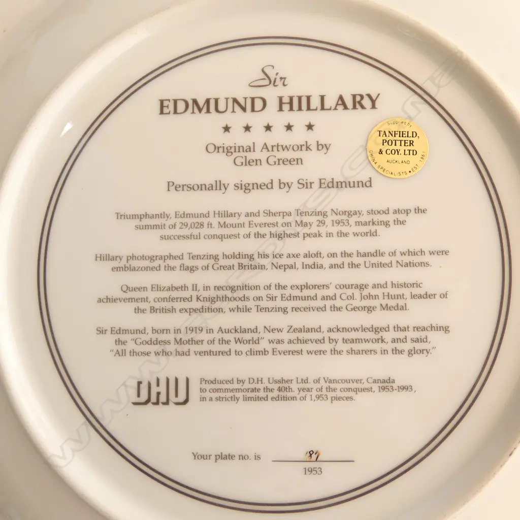 DOULTON LAMBETH JUG, DESK STAND & SIR EDMUND HILLARY PLATE by GLEN GREEN Image 1++