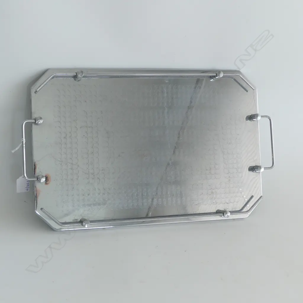 CROME ART DECO GALLERY TRAY L480MM Image 1++