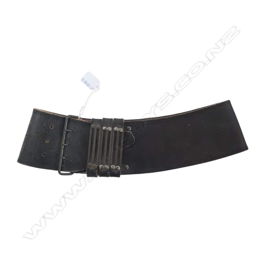 LGE WIDE 'BROX SOX LTD' CHRISTCHURCH LEATHER BELT with 3 spike buckle Image 1++