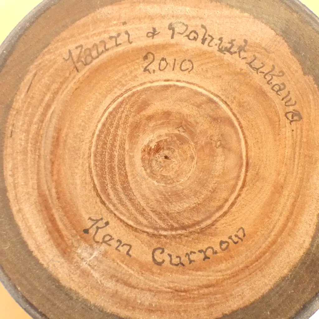 KAURI STEMMED BOWL DIA260 & KAURI TURNED VASE BY KEN CURNOW H260MM Image 1++
