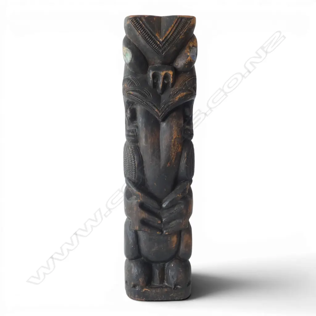 CARVED TEKOTEKO with inset paua eyes H.565mm Image 1++