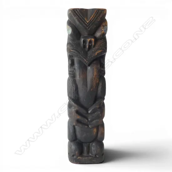 CARVED TEKOTEKO with inset paua eyes H.565mm