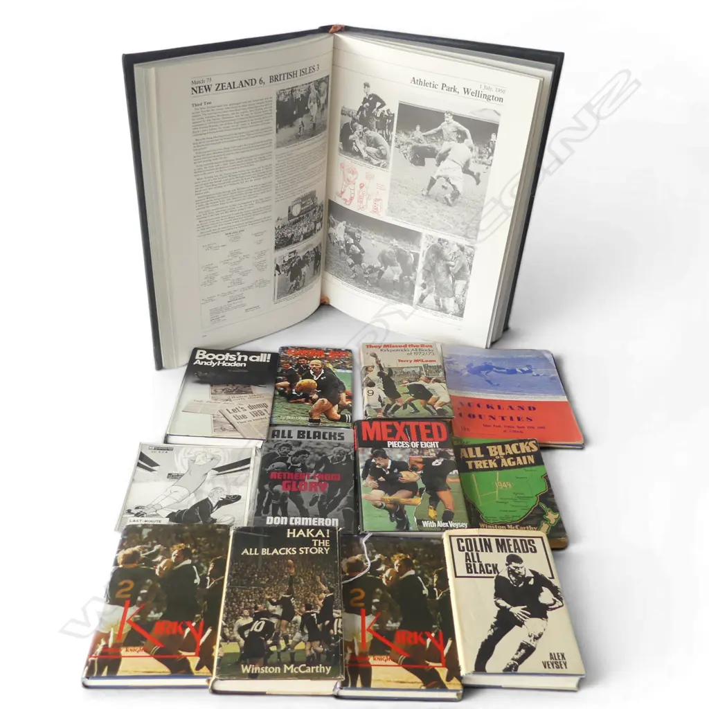 ASST. RUGBY BOOKS, 5 SIGNED (MEADS ETC) + MEN IN BLACK Image 1++