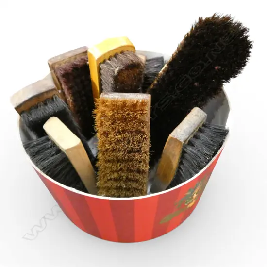 10 VINTAGE SHOE SHINE BRUSHES
