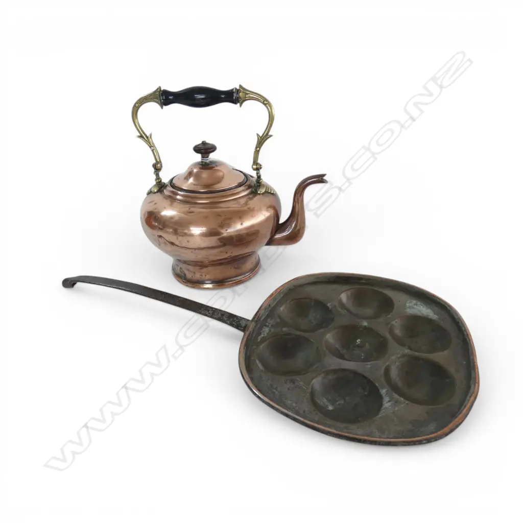 ANTIQUE COPPER KETTLE + COPPER PAN L.500mm Image 1++