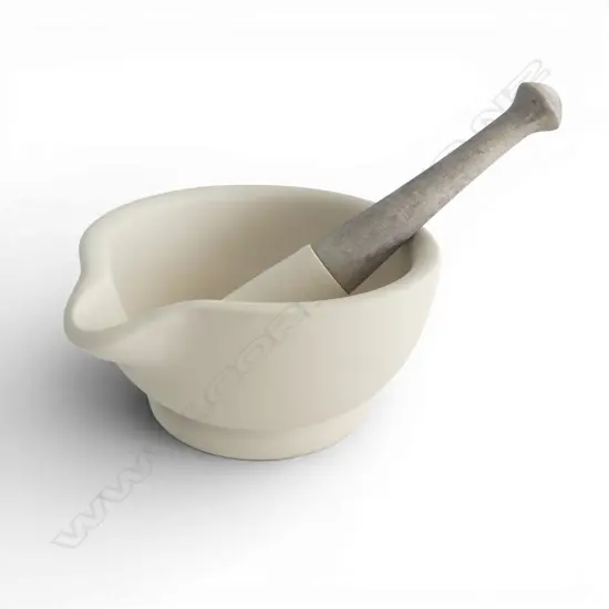 VINTAGE ENGLISH MILTON BROOK UNGLAZED CERAMIC MORTAR, DIA.170MM