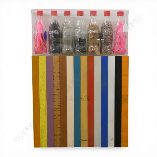 MIXED MEDIA 'COCA COLA' WALL HANGING SCULPTURE 460x75x870mm