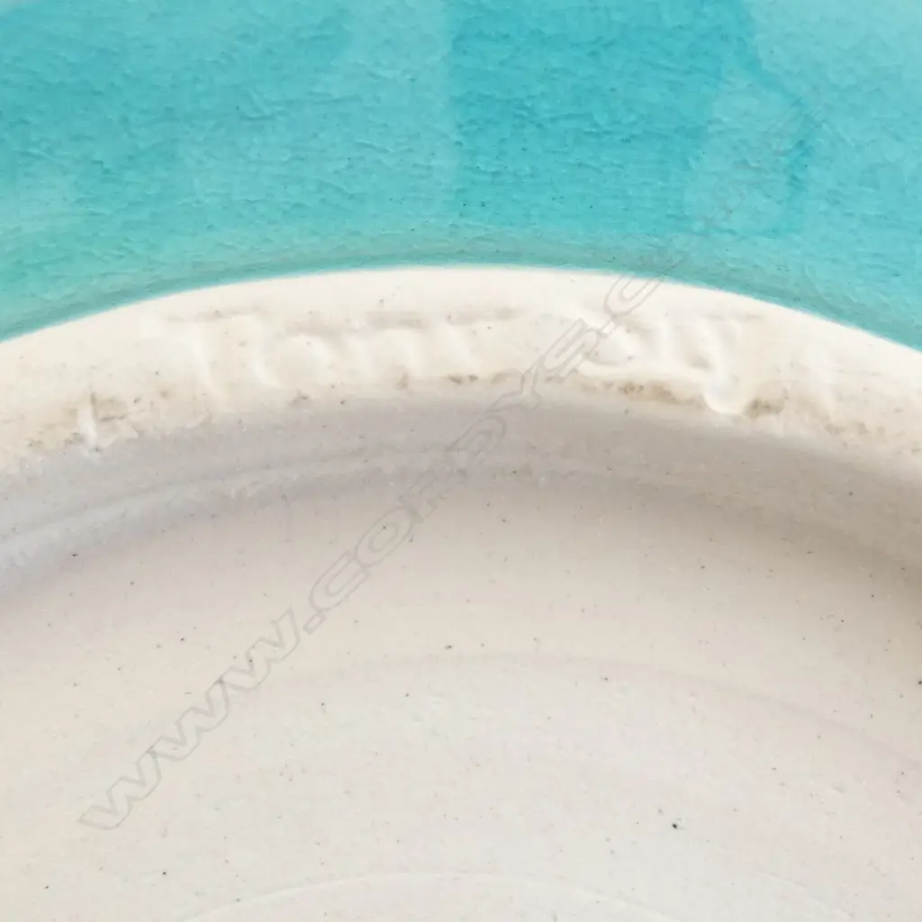 7 PCES OF STUDIO POTTERY Incl. TONY SLY BOWL, 3 BOB STEINER MUGS etc + TEMUKA BEDWARMER Image 1++