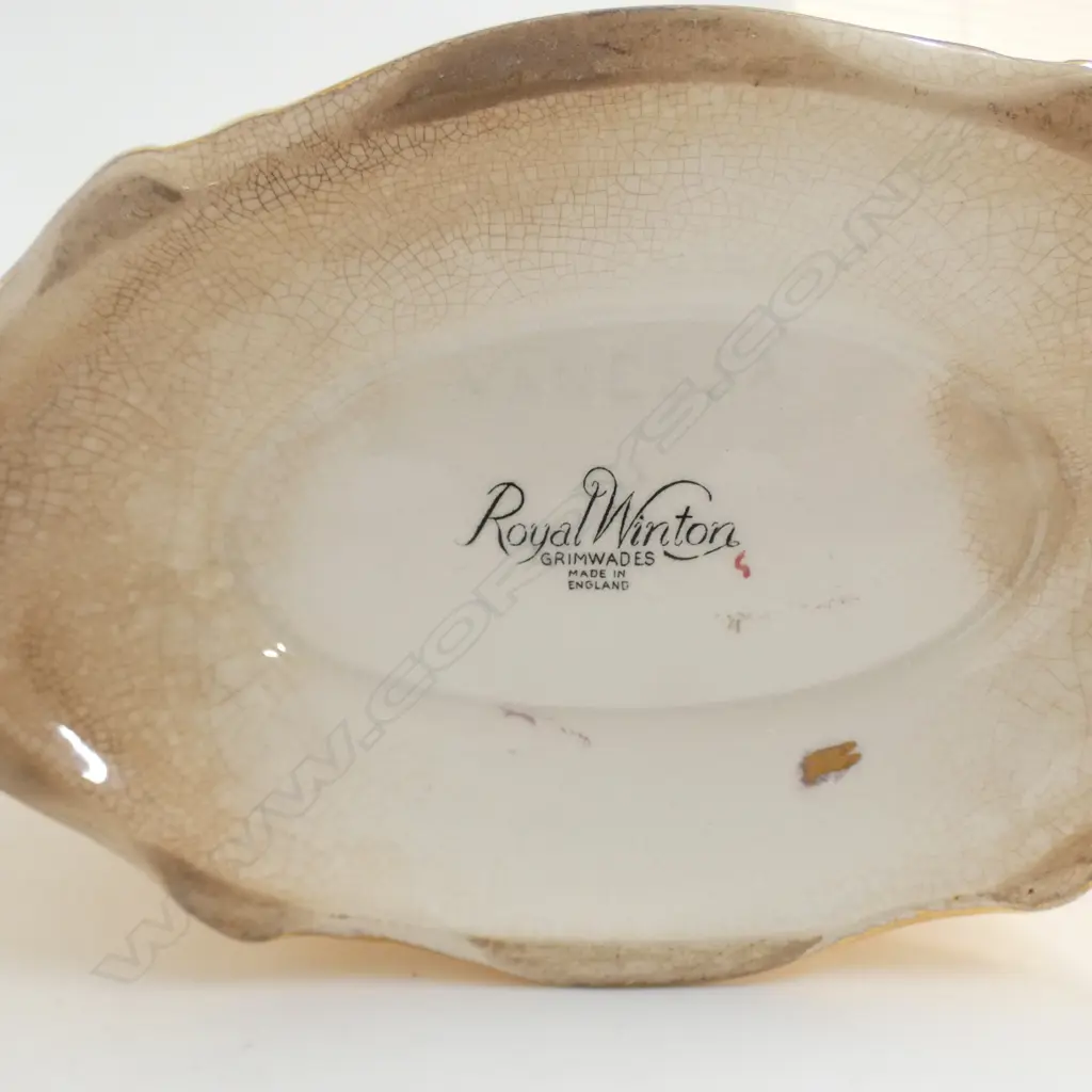 GERMAN PORCELAIN URN H.240mm + ROYAL WINTON GOLD VASE W.405mm hairline Image 1++