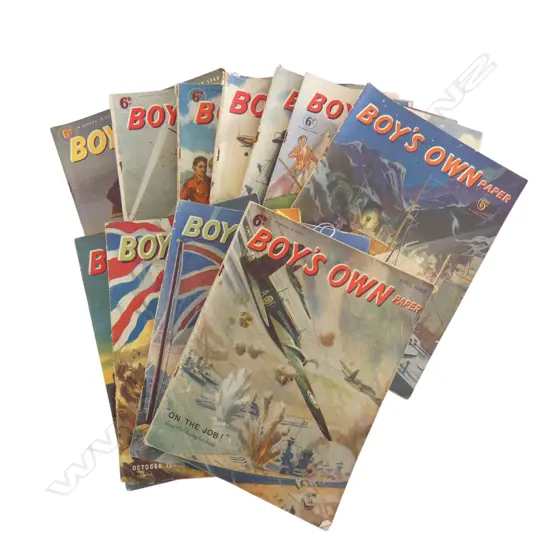 11 MONTHLY ISSUES BOYS OWN MAGAZINES 1940 - WW2