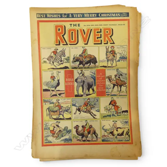 SIX 1940’S BRITISH ‘ROVER’ COMICS, L.300MM