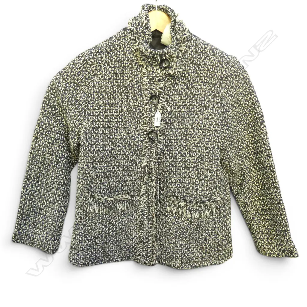 WOMAN'S BLK/WHT BOUCLE JACKET, SIZE S Image 1++