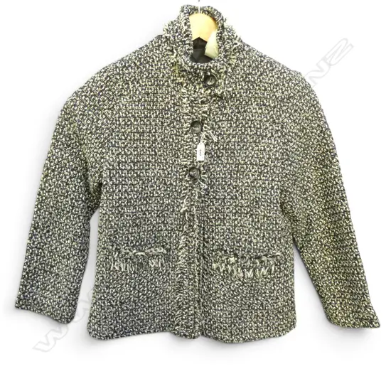 WOMAN'S BLK/WHT BOUCLE JACKET, SIZE S