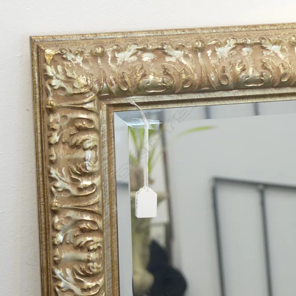 GILT FRAMED BEVALLED GLASS WALL MIRROR H700 W570MM Image 1++