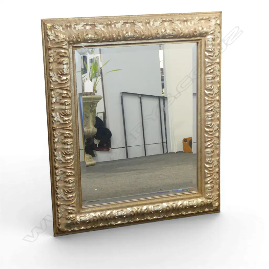 GILT FRAMED BEVALLED GLASS WALL MIRROR H700 W570MM Image 1++