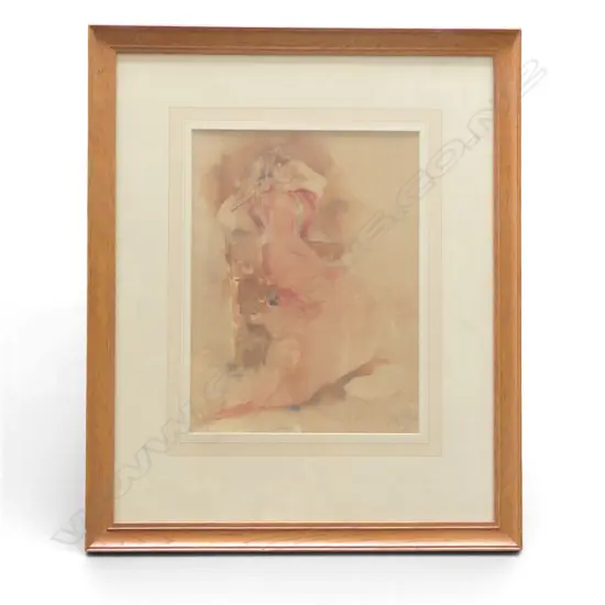 SIGNED WC OF A YOUNG WOMAN 345x260mm