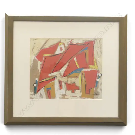 SIGNED ABSTRACT, ACRYLIC 240x280mm