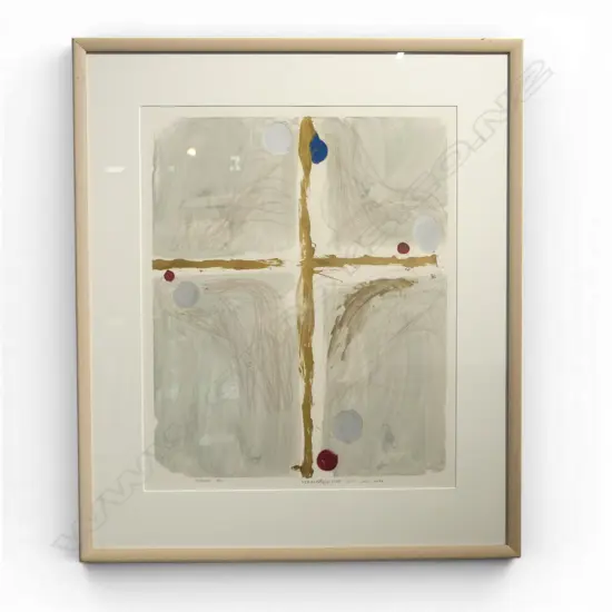 JOHN REYNOLDS 'NEBUCHADNEZZAR WITH LIONS HEAD' ACRYLIC ON PAPER, SIGNED & DATED 1991 630x520mm