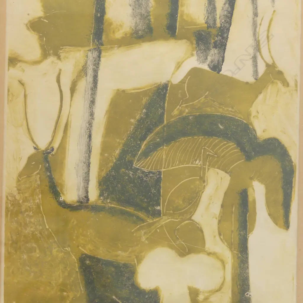 MALCOLM WARR (b. 1939) 'BUSH' MONOPRINT, SIGNED & DATED '68 550x350mm Image 1++