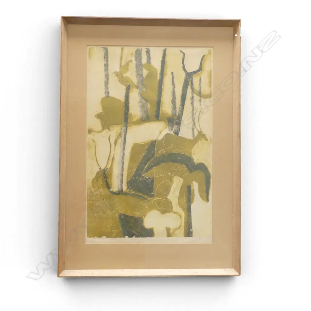 MALCOLM WARR (b. 1939) 'BUSH' MONOPRINT, SIGNED & DATED '68 550x350mm Image 1++