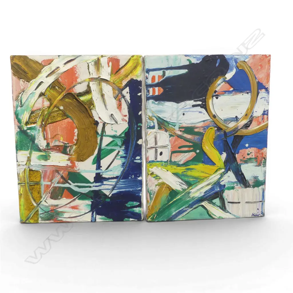 PHILIPA BLAIR 'SCOTTISH SONG' 1995, OIL ON CANVAS (DIPTYCH), 305 X 460mm Image 1++