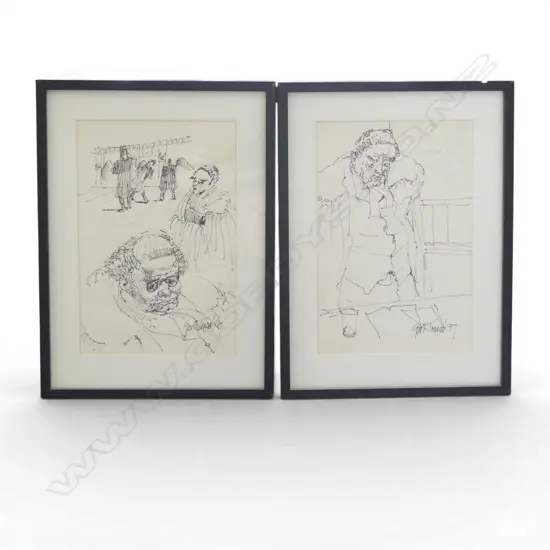 2 GARTH TAPPER DRAWINGS, BOTH SIGNED & DATED '97 290x195mm