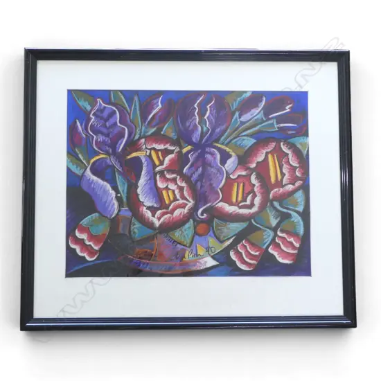 ANNA PALMER, PROTEAS IN VASE, PASTEL, SIGNED, 500 X 640mm