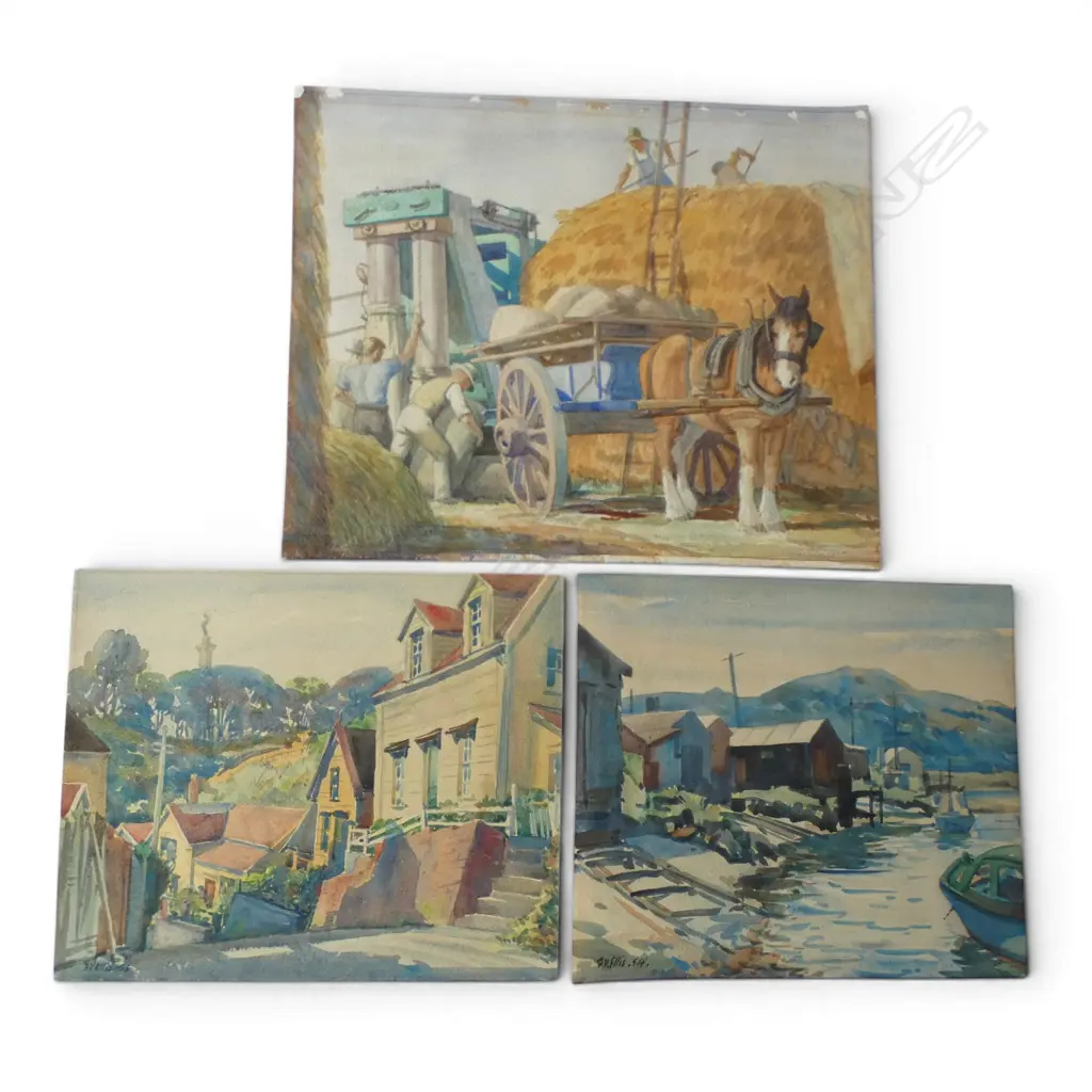 3 FREDERICK VINCENT ELLIS (1892-1961) WCs LARGEST 375x460mm Image 1++