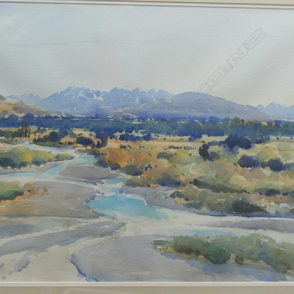 DOUGAS BADCOCK, RIVER LANDSCAPE, WATERCOLOUR,  550 x740mm Image 1++