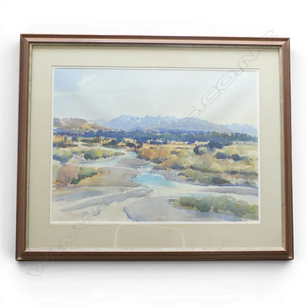 DOUGAS BADCOCK, RIVER LANDSCAPE, WATERCOLOUR,  550 x740mm Image 1++