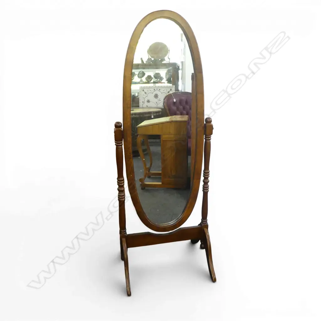 WOOD FRAMED CHEVAL FLOOR STANDING SWING MIRROR H.1540mm Image 1++