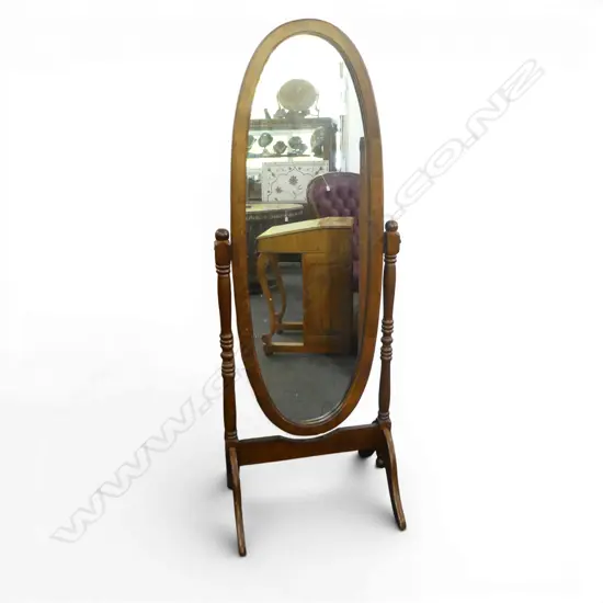 WOOD FRAMED CHEVAL FLOOR STANDING SWING MIRROR H.1540mm