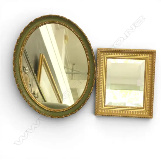 2 GILT FRAMED WALL MIRRORS OVAL H530  OTHER H350MM