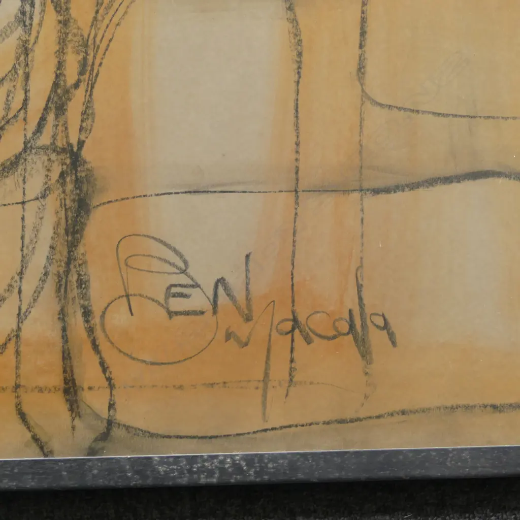 BEN MACALA, UNTITLED FIGURES, CHARCOAL w. PASTEL ON PAPER, 630x1010mm Image 1++