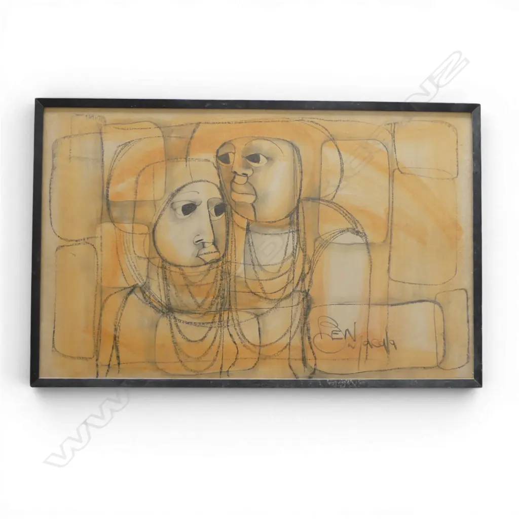 BEN MACALA, UNTITLED FIGURES, CHARCOAL w. PASTEL ON PAPER, 630x1010mm Image 1++