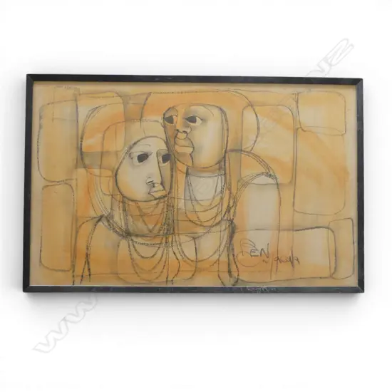 BEN MACALA, UNTITLED FIGURES, CHARCOAL w. PASTEL ON PAPER, 630x1010mm