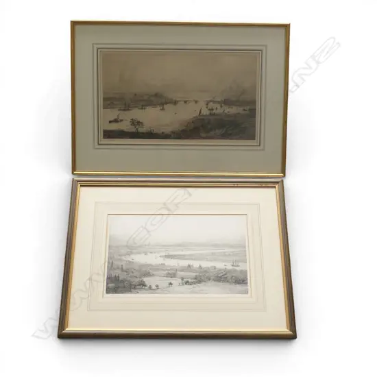 PR WILLIAM LIONEL WYLLIE SIGNED ETCHINGS; THE CITY FROM GREENWICH OBSERVATORY & CITY OF ROCHESTER 255x450mm