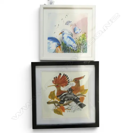 2 W/CS OF HOOPOE BIRDS 190 X190 &160X160MM