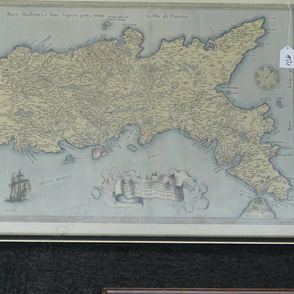 FRAMED ETCHING OF Dr. BENJAMIN HOADLY, MAP OF SOUTHERN ITALY + SIGNED PAINTING Image 1++