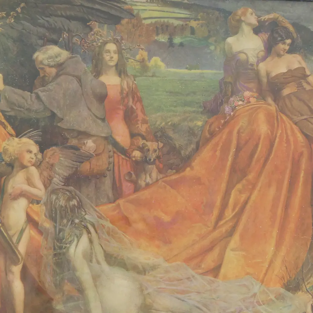 PRINT IN EBONISED OAK FRAME; JOHN BYAM LISTON SHAW 'NOW IS PILGRIM YEAR FAIR AUTUMNS CHARGE' 415x595mm Image 1++