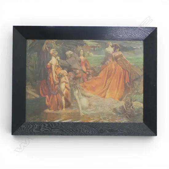PRINT IN EBONISED OAK FRAME; JOHN BYAM LISTON SHAW 'NOW IS PILGRIM YEAR FAIR AUTUMNS CHARGE' 415x595mm