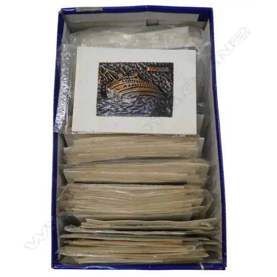 BOX COPPER PICS MOUNTED on CARD incld ship Aurora 1840/Wahine/Mt Victoria Wellington