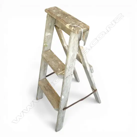 RUSTIC WOODEN STEP LADDER H.900mm