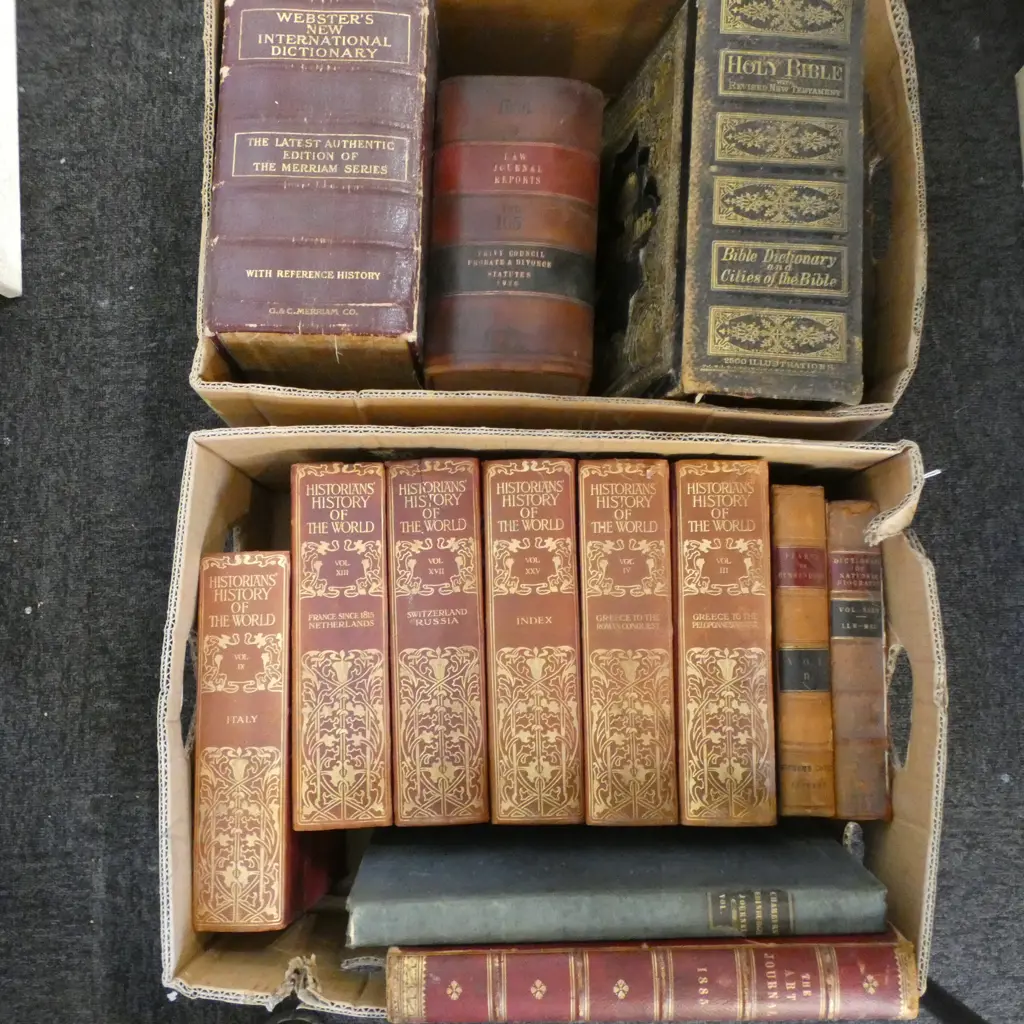 2 BOXES OF ASST. ANTIQUE BOOKS Image 1++
